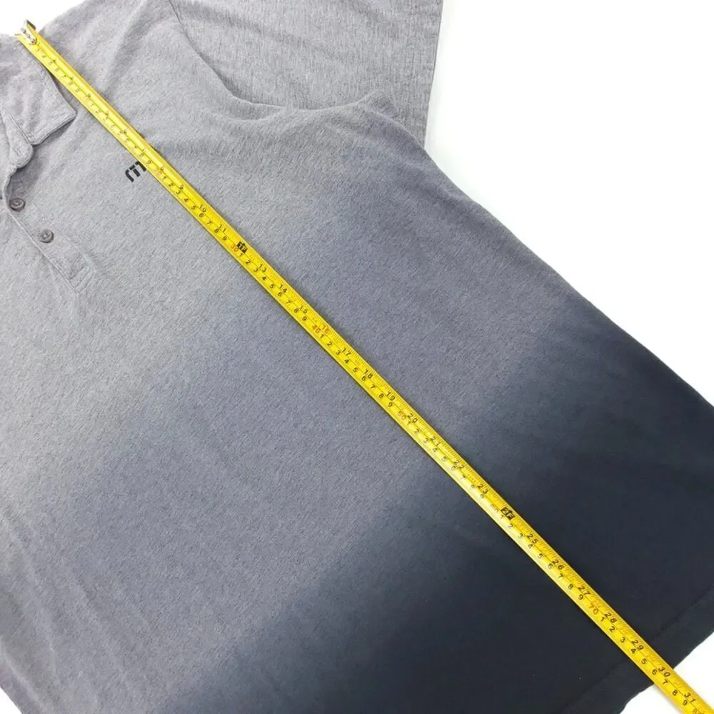 TRAVIS MATHEW Ombre Golf Polo Short Sleeve Casual Shirt Black Gray Athleisure XL - Picture 5 of 10